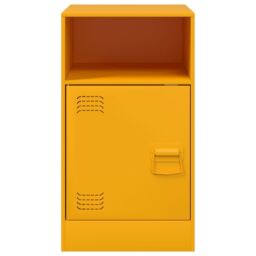 Berkfield Home Bedside Cabinets 2 pcs Mustard Yellow 34.5x39x62 cm Steel - thumbnail 5
