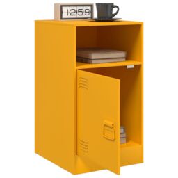 Berkfield Home Bedside Cabinets 2 pcs Mustard Yellow 34.5x39x62 cm Steel - thumbnail 4