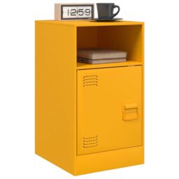 Berkfield Home Bedside Cabinets 2 pcs Mustard Yellow 34.5x39x62 cm Steel - thumbnail 3