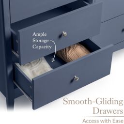 Christow Navy Chest of Drawers Modern 6 Drawer Bedroom Storage Unit Furniture Cabinet - thumbnail 4