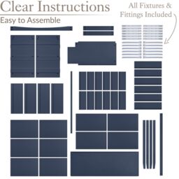 Christow Navy Chest of Drawers Modern 6 Drawer Bedroom Storage Unit Furniture Cabinet - thumbnail 6