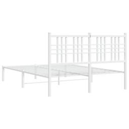 Berkfield Home Metal Bed Frame without Mattress with Headboard White 120x190cm - Size: 120x190 cm - thumbnail 6