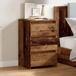 Berkfield Home Bedside Cabinet Old Wood 40x35x62.5 cm Engineered Wood in Brown - thumbnail 4