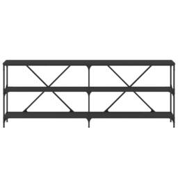 Berkfield Home Console Table Black 200x30x75 cm Engineered Wood & Iron - Size: 200 x 30 x 75 cm - thumbnail 4