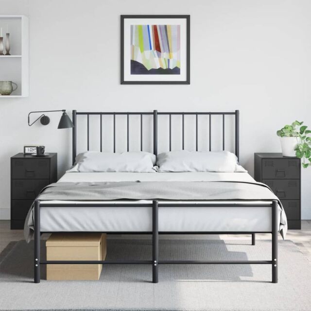 Berkfield Home Bedside Cabinets 2pcs Black 34.5x39x62 cm Steel - image 1