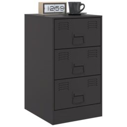 Berkfield Home Bedside Cabinets 2pcs Black 34.5x39x62 cm Steel - thumbnail 3