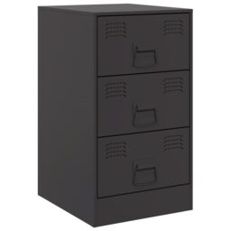 Berkfield Home Bedside Cabinets 2pcs Black 34.5x39x62 cm Steel - thumbnail 6
