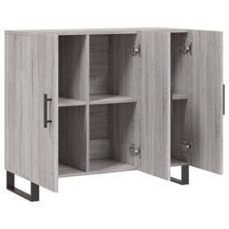 Berkfield Home Sideboard Grey Sonoma 90x34x80 cm Engineered Wood - Size: 90 x 34 x 80 cm - thumbnail 5