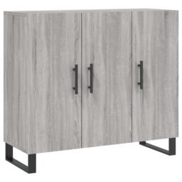 Berkfield Home Sideboard Grey Sonoma 90x34x80 cm Engineered Wood - Size: 90 x 34 x 80 cm - thumbnail 2