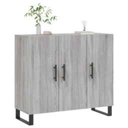 Berkfield Home Sideboard Grey Sonoma 90x34x80 cm Engineered Wood - Size: 90 x 34 x 80 cm - thumbnail 3