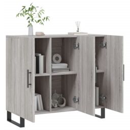 Berkfield Home Sideboard Grey Sonoma 90x34x80 cm Engineered Wood - Size: 90 x 34 x 80 cm - thumbnail 4
