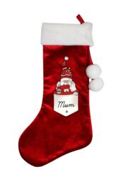 Personalised Memento Company Women's Personalised Gonk Family Red Christmas Stocking- Female