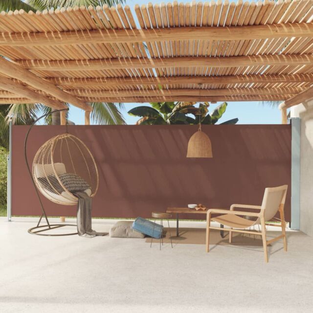 Berkfield Home Patio Retractable Side Awning 180x600 cm Brown - image 1