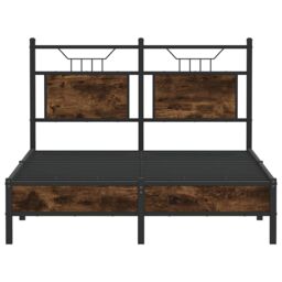 Berkfield Home Bed Frame without Mattress Smoked Oak 120x190 cm Small Double Engineered Wood in Brown - thumbnail 6