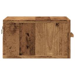 Berkfield Home Wall-mounted Bedside Cabinet Old Wood 35x35x20 cm in Brown - Size: 35 x 35 x 20 cm - thumbnail 6
