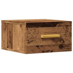 Berkfield Home Wall-mounted Bedside Cabinet Old Wood 35x35x20 cm in Brown - Size: 35 x 35 x 20 cm - thumbnail 1