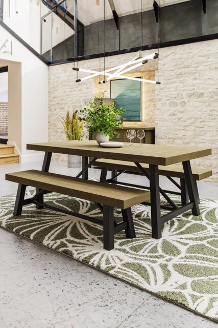 FWStyle Lowry 2M Large Pine Fixed Top Dining Table (H) 76 (W) 200 (D) 100cm in Brown - image 1