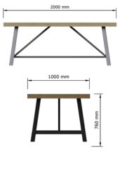 FWStyle Lowry 2M Large Pine Fixed Top Dining Table (H) 76 (W) 200 (D) 100cm in Brown - thumbnail 5