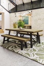 FWStyle Lowry 2M Large Pine Fixed Top Dining Table (H) 76 (W) 200 (D) 100cm in Brown - thumbnail 1