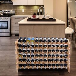 Costway 72 Bottles Storage Wine Rack Freestanding Pine Wood Display Shelf Wine Holder in Natural - thumbnail 3