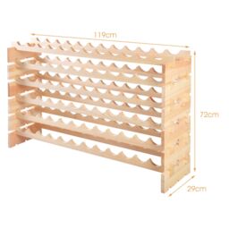 Costway 72 Bottles Storage Wine Rack Freestanding Pine Wood Display Shelf Wine Holder in Natural - thumbnail 2