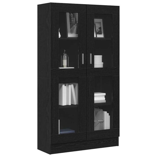 Berkfield Home Modern Book Cabinet Black oak Engineered wood 82.5 x 30.5 x 150 cm - image 1