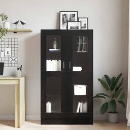 Berkfield Home Modern Book Cabinet Black oak Engineered wood 82.5 x 30.5 x 150 cm - thumbnail 4