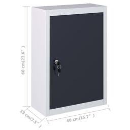 Berkfield Home Wall Mounted Tool Cabinet Industrial Style Metal Grey & Black - thumbnail 5