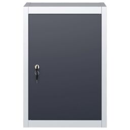 Berkfield Home Wall Mounted Tool Cabinet Industrial Style Metal Grey & Black - thumbnail 2