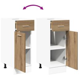 Berkfield Home Durable Drawer Bottom Cabinet Artisan Oak 30x46x81.5 cm Engineere in Brown - thumbnail 7