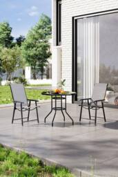 Garden Sanctuary Outdoor Garden Tempered Glass Table & Chair Set in Black - thumbnail 1