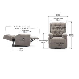 More4Homes Barnsley Fabric Electric Dual Motor Rise Recliner Mobility Armchair in Brown - thumbnail 7