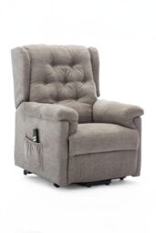 More4Homes Barnsley Fabric Electric Dual Motor Rise Recliner Mobility Armchair in Brown - thumbnail 2