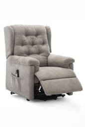 More4Homes Barnsley Fabric Electric Dual Motor Rise Recliner Mobility Armchair in Brown - thumbnail 3