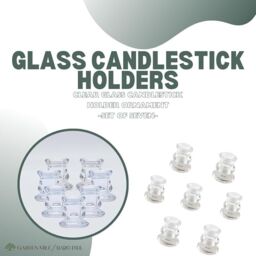 Marco Paul Set of 7 Glass Candle Holder Tapered Candle Tabletop Centrepeice in Clear - thumbnail 4