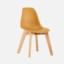 sweeek Set of 2 children's chairs Scandinavian style with beech wood in Mustard - thumbnail 1