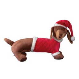 Samuel Alexander 55cm Red & White Plush Donovan Dachshund Christmas Decoration - thumbnail 6