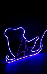 Shatchi Reindeer with Sleigh Neon Effect Rope Light Silhouette Double Side 90 Blue LEDs - thumbnail 4