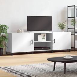 Berkfield Home TV Cabinet White 150x30x50 cm Engineered Wood - Size: 150 x 30 x 50 cm - thumbnail 2
