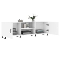 Berkfield Home TV Cabinet White 150x30x50 cm Engineered Wood - Size: 150 x 30 x 50 cm - thumbnail 4