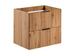 Vente-unique Fluted Bathroom Unit With Inset Basin & Tall Unit - Light Natural in Light Oak - thumbnail 5