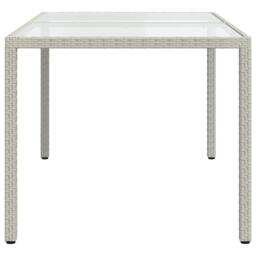 Berkfield Home Garden Table 150x90x75 cm Tempered Glass & Poly Rattan White - Size: 150 x 90 x 75 cm - thumbnail 4
