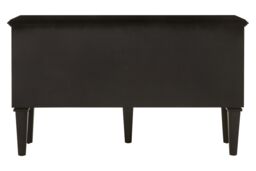 Orsina Black Finish Sideboard, Black Wooden Cabinet Featuring Circular Lattice‑Overlay Convex Mirrors - thumbnail 4
