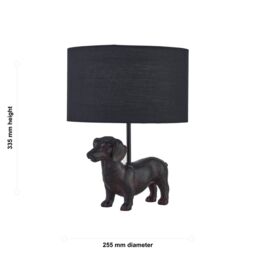 First Choice Lighting Ronnie - Dachshund Dog Lamp with Black Fabric Shade - thumbnail 6