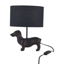 First Choice Lighting Ronnie - Dachshund Dog Lamp with Black Fabric Shade - thumbnail 2