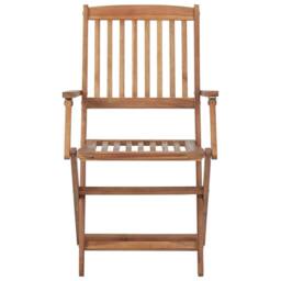 Berkfield Home Durable Folding Outdoor Chairs 2 pcs Solid Acacia Wood in Brown - thumbnail 1