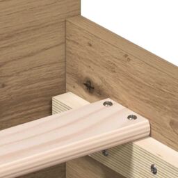 Berkfield Home Bed Frame without Mattress Artisan Oak 75x190 cm Engineered Wood in Brown - thumbnail 8