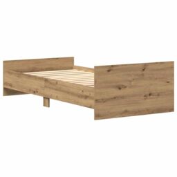 Berkfield Home Bed Frame without Mattress Artisan Oak 75x190 cm Engineered Wood in Brown - thumbnail 7