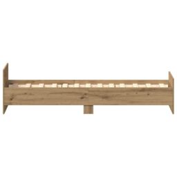 Berkfield Home Bed Frame without Mattress Artisan Oak 75x190 cm Engineered Wood in Brown - thumbnail 6