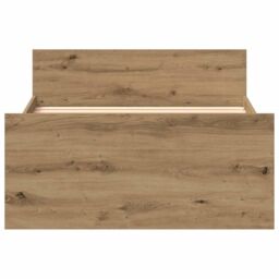 Berkfield Home Bed Frame without Mattress Artisan Oak 75x190 cm Engineered Wood in Brown - thumbnail 5